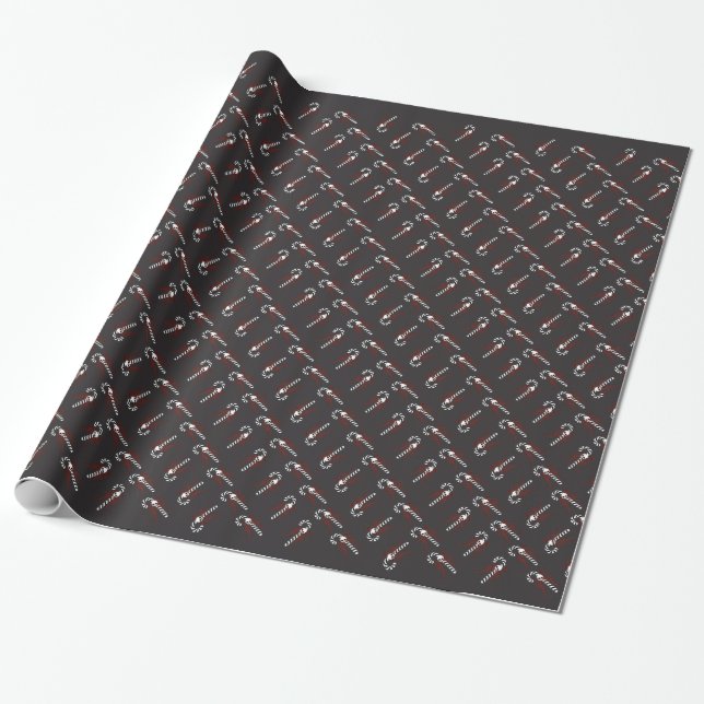 Papier Cadeau Sucre de canne de crâne (Déroulé)