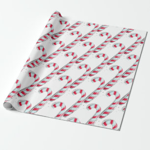 Papier Cadeau Sucre de canne de Noël