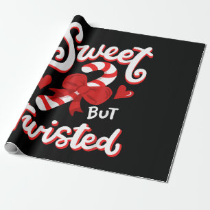 Papier Cadeau Sucre de canne de Noël doux mais tordu amusant Noë