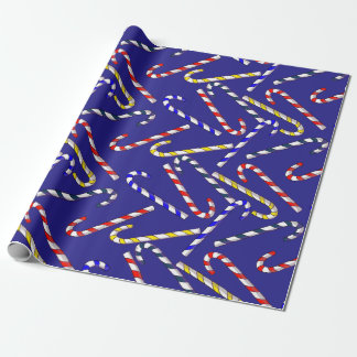 Papier Cadeau Sucre de canne Noël bleu
