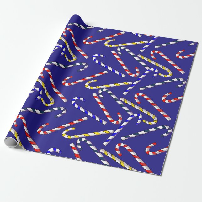 Papier Cadeau Sucre de canne Noël bleu (Déroulé)