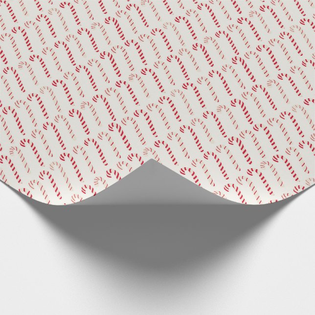 Papier Cadeau sucre de canne Noël moderne (Coin)