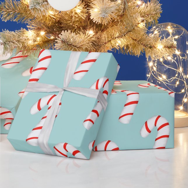 Papier Cadeau Sucre de canne papier d'emballage de Noël. (Vacances)