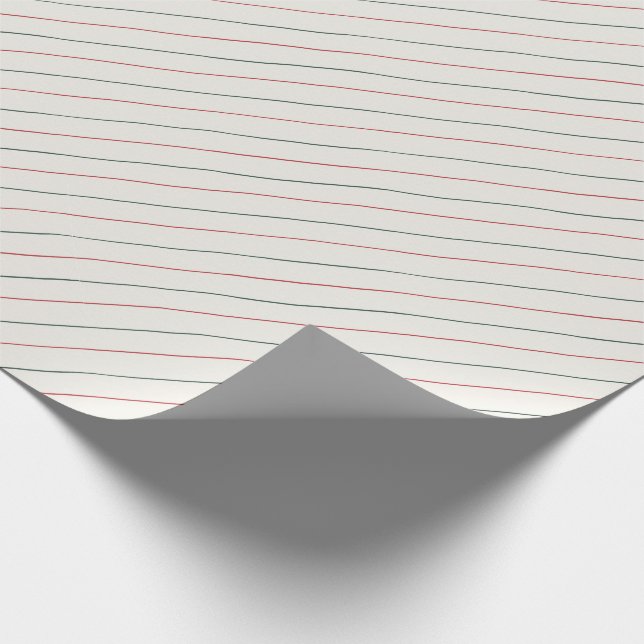 Papier Cadeau Sucre de canne rouge et vert rayé de noël envelopp (Coin)