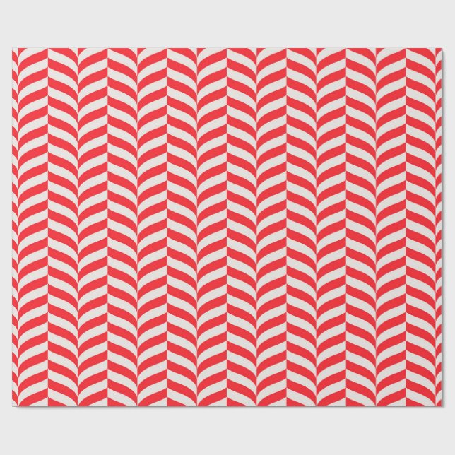 Papier Cadeau Sucre de canne Twist géométrique Retro Chevron Mot (Plat)