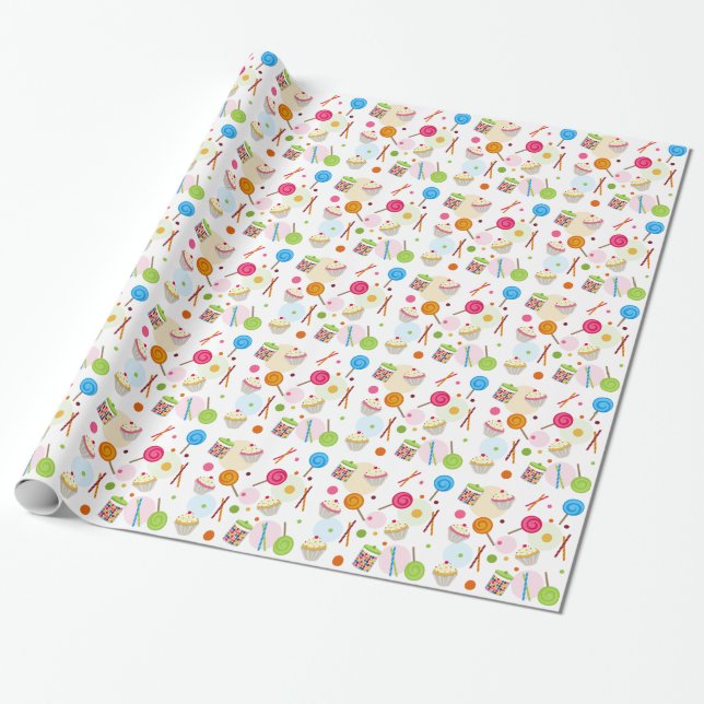 Papier Cadeau Sucrerie et papier d'emballage de thème de bonbons (Déroulé)