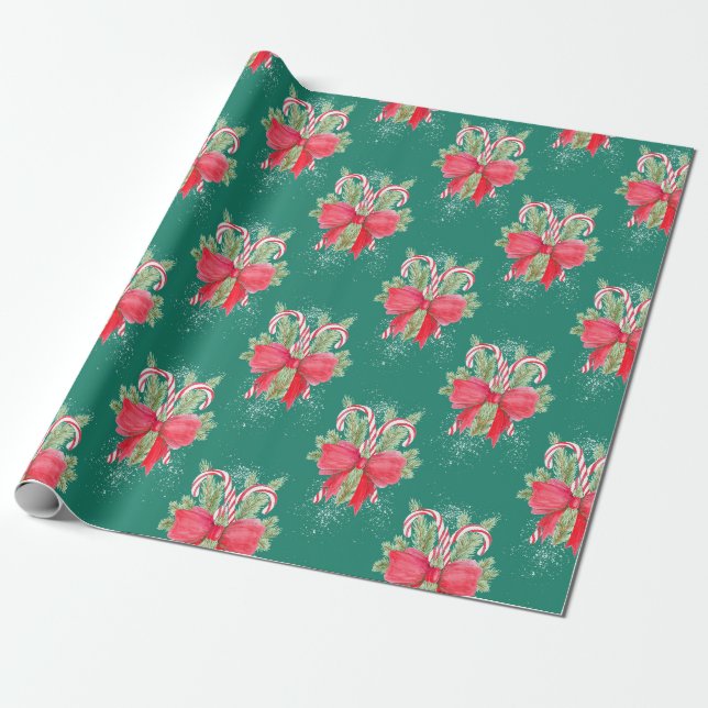 Papier Cadeau Sucres de canne de Noël (Déroulé)
