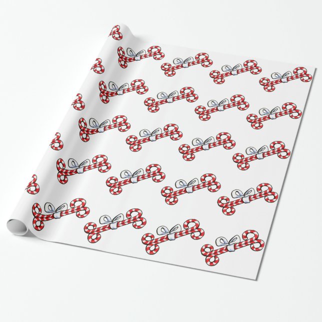 Papier Cadeau Sucres de canne d'os de chien (Déroulé)