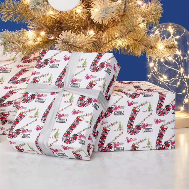 Papier Cadeau Sucres de canne en papier d'enveloppement de Noël (Vacances)