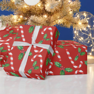 Papier Cadeau Sucres de canne et Mistletoe