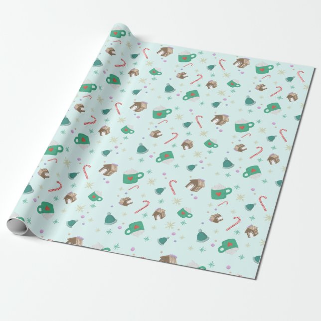 Papier Cadeau sucres de canne et pain d'épices Papier d'envelopp (Déroulé)