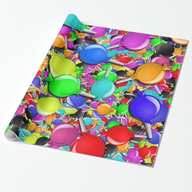 Papier Cadeau Sucres petits bonbons (Déroulé)