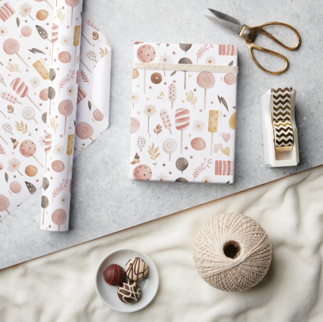Papier Cadeau Sucres sucre et bonbons Noël (Artisanat)