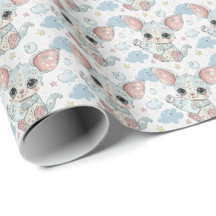 Papier Cadeau Sugar Glider Cute Baby Pastel Motif d'aquarelle