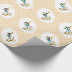 Papier Cadeau Summer Beach Yellow Lab Labrador Retriever Chien