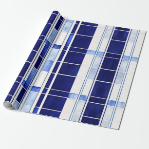 Papier Cadeau Summer Navy Blue Boat Collection de rayures modern