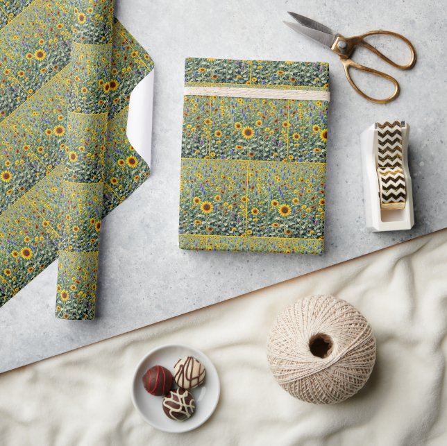 Papier Cadeau Sunflower and Wildflower Field (Artisanat)