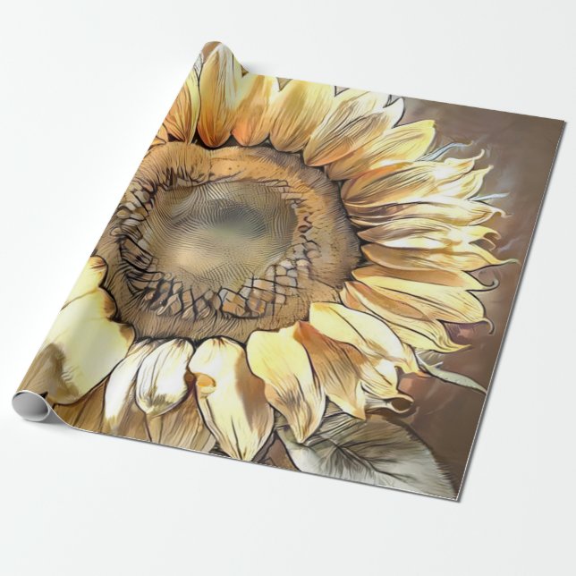 Papier Cadeau Sunflower Mirror Collection d'art moderne (Déroulé)