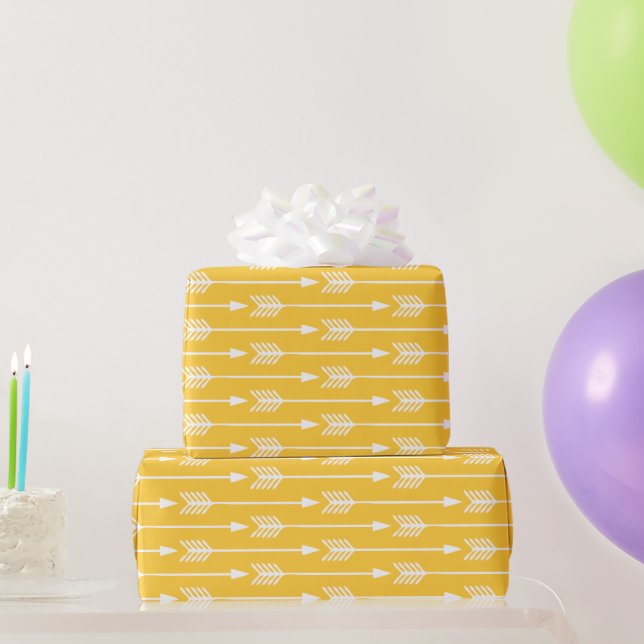 Papier Cadeau Sunflower Yellow Flèches Motif (Cadeaux de fête)