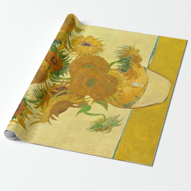 Papier Cadeau Sunflowers par Vincent Van Gogh (Déroulé)
