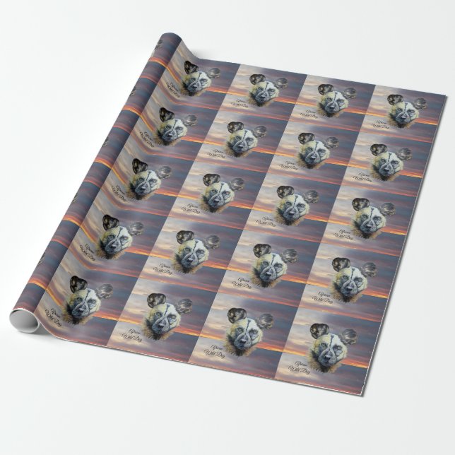 Papier Cadeau Sunrise Africain Wild Dog en voie de disparition A (Déroulé)