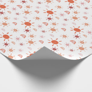 Papier Cadeau Sunshine de Bohême et Rainbows en rouge