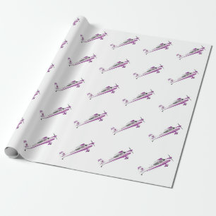 Papier Cadeau Super décathlon violet avec une fleur sur la queue