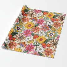 Super des années 70, orange, rose et vert