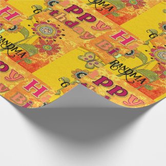 Papier Cadeau Super Grandma 1970's Birthday Vibe Custom