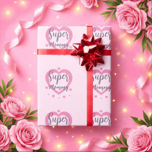 Papier Cadeau Super Maman Cadeau Personnalisé Meilleure Mère