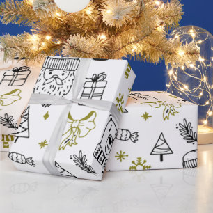Papier Cadeau Super mignon Motif Noël blanc