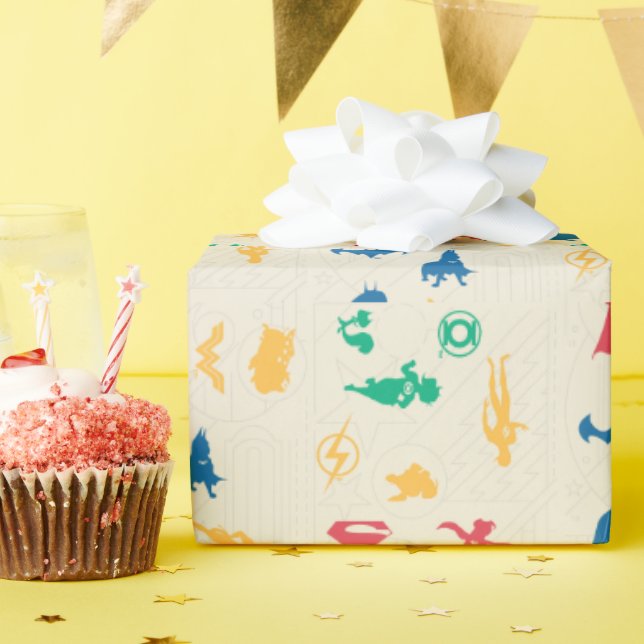 Papier Cadeau Super Pets & Justice League Motif Silhouette (Fête d'anniversaire)