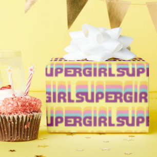 Papier Cadeau Supergirl Retro Colorshift Graphic