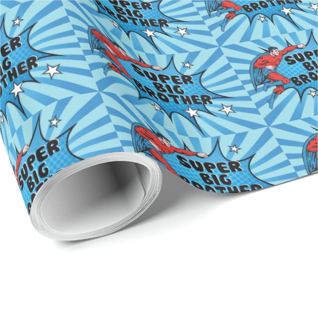 Papier Cadeau Superhero Devenir un Big Brother (Coin rond)