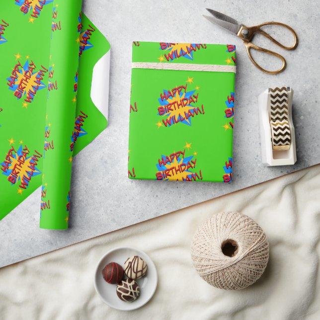 Papier Cadeau Superhero fête d'anniversaire (Artisanat)