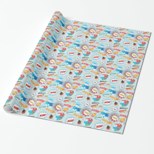 Papier Cadeau Superheroes (Déroulé)