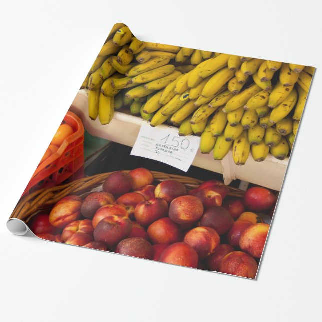 Papier Cadeau Support de fruit du marché de l'agriculteur (Déroulé)