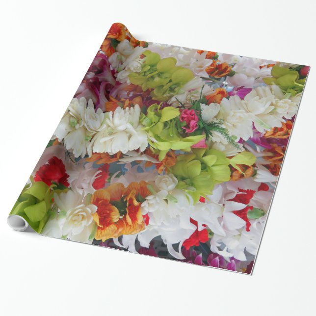Papier Cadeau Support hawaïen de Lei (Déroulé)