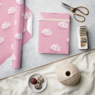 Papier Cadeau Sur Cloud Neuf Baby shower rose moderne