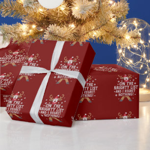 Papier Cadeau Sur La Liste Coquine Et Je Regrette Rien De Reinde