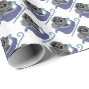 Papier Cadeau SUR LE FLEUVE papier d'emballage noir Chow