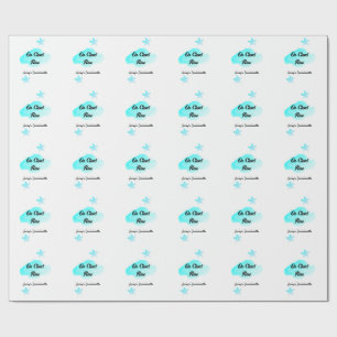 Papier Cadeau Sur un nuage neuf nuages pastel bleu étoile enterr