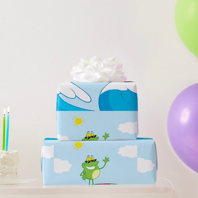 Papier Cadeau Surf De La Grenouille À L'Épreuve Papier D'Envelop (Créateur téléchargé)
