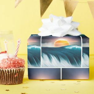 Papier Cadeau Surf océanique Sunrise