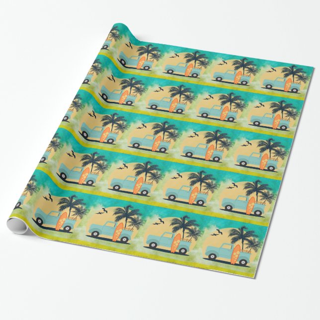 Papier Cadeau Surf Retro (Déroulé)