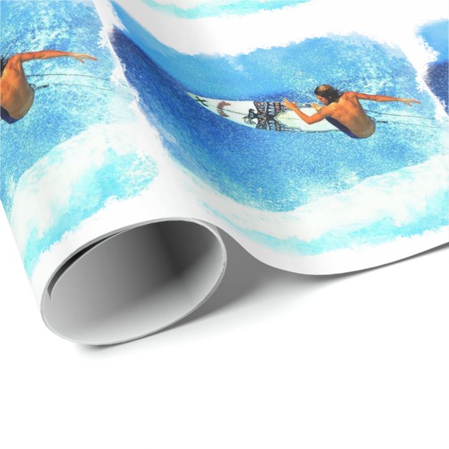 Papier Cadeau Surfer 1 papier d'emballage (Coin rond)