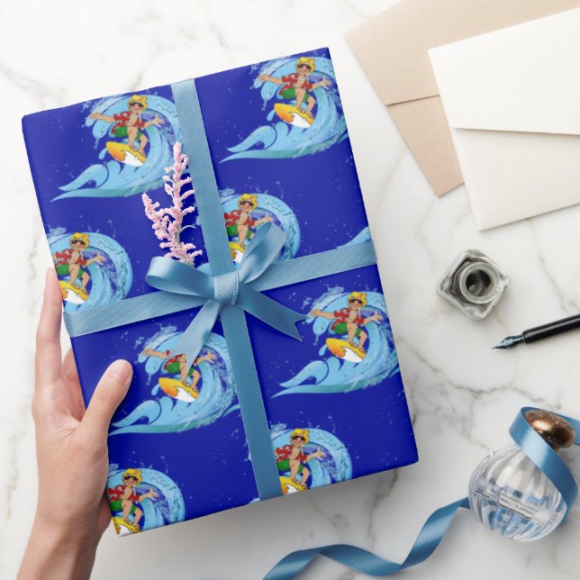 Papier Cadeau Surfer sur Blue Wave (Cadeaux)