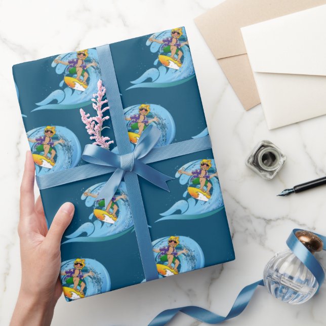 Papier Cadeau Surfer sur Blue Wave (Cadeaux)