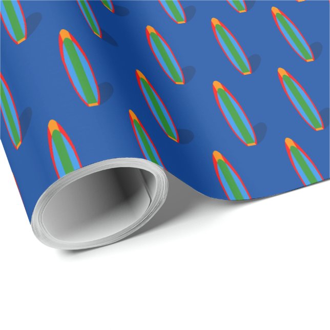 Papier Cadeau Surfer Surf Thème Joyeux Anniversaire Cadeau Envel (Coin rond)