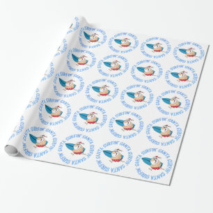 Papier Cadeau Surfin Père Noël